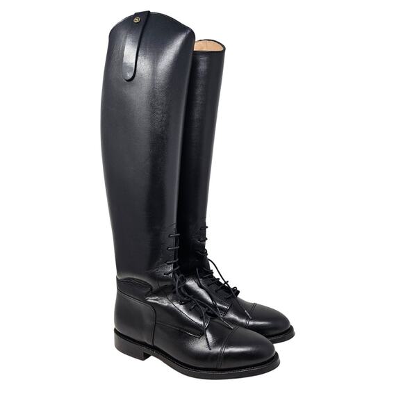 Soubirac Boot 39 Black Leather Equestrian Riding Minimalist French Classic Biker - Picture 1 of 5
